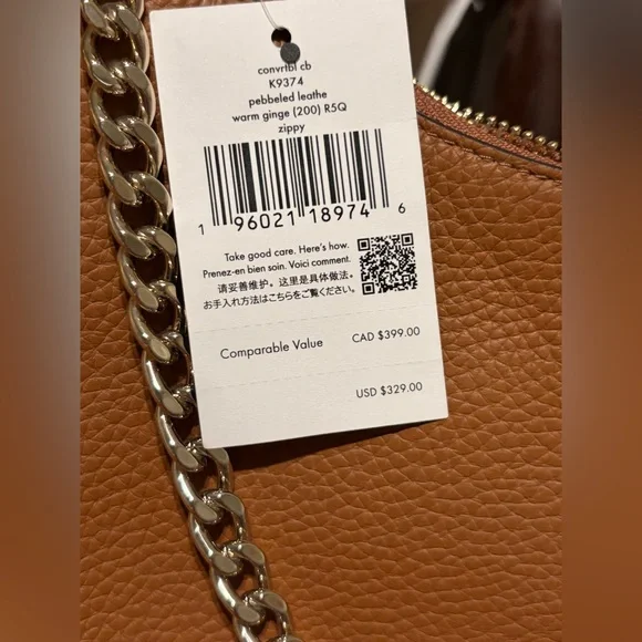 NWT Kate Spade Brown Leather Chain Crossbody Bag - Picture 3 of 5